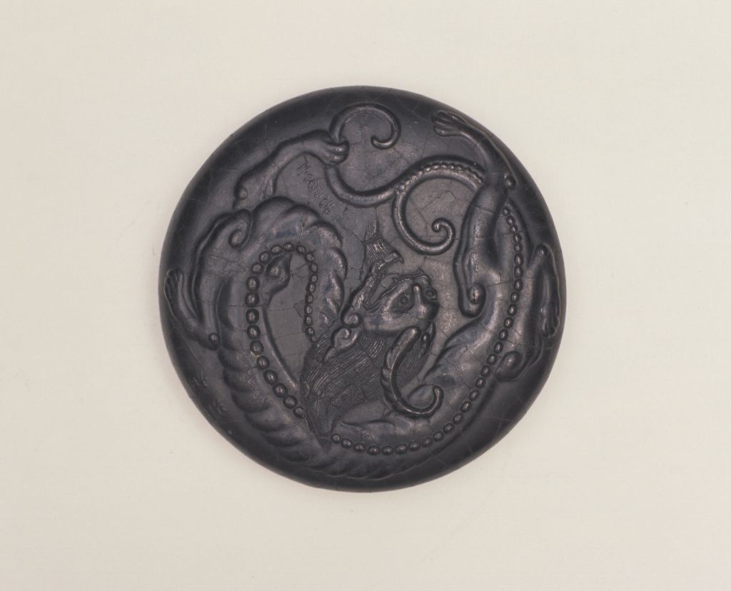 图片[1]-Cheng Jun’s flat dragon pattern round ink-China Archive